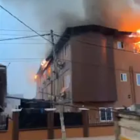 Fire Guts Part of Building Owned by Angel Obinim at Ashaley Botwe