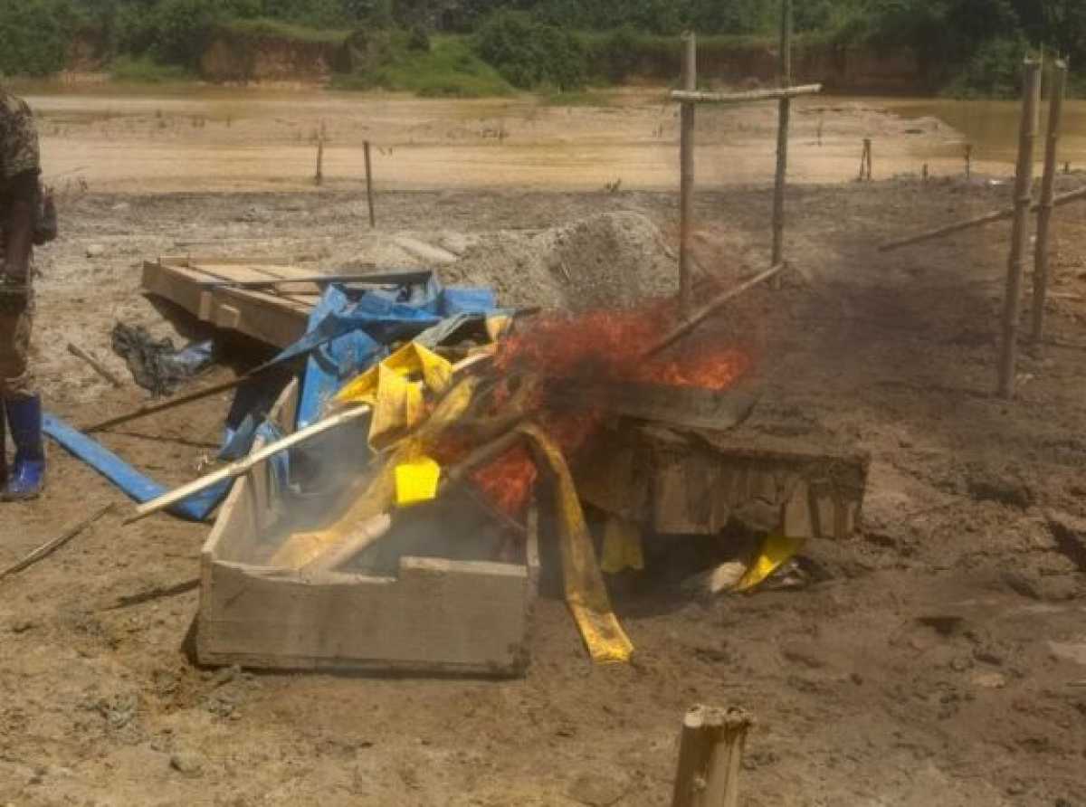 NAIMOS destroys illegal mining equipment on Butre River