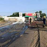 Gas tanker overturns near Tema motorway roundabout