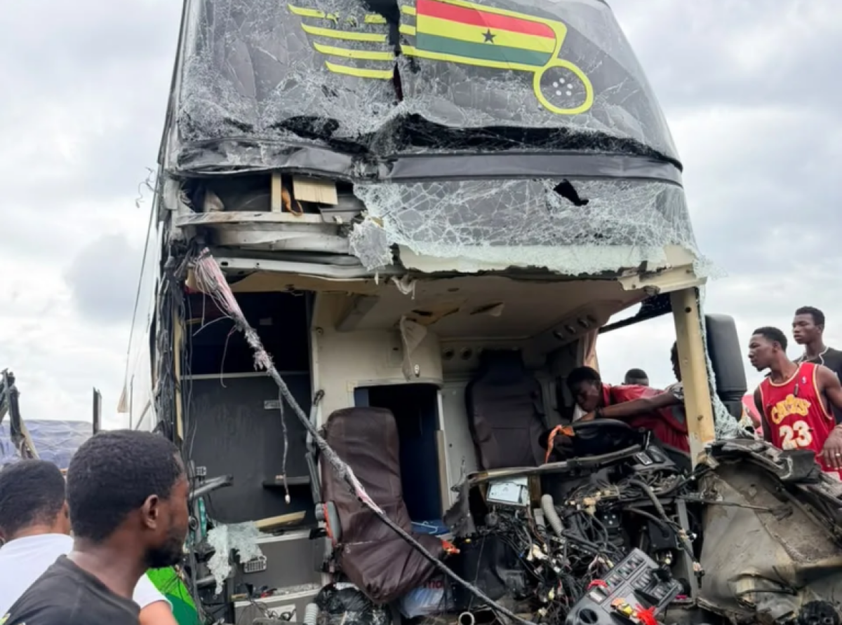 Military vehicle carrying troops to Bawku involved in crash with STC Bus in Ashanti