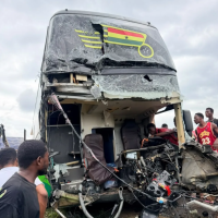 Military vehicle carrying troops to Bawku involved in crash with STC Bus in Ashanti