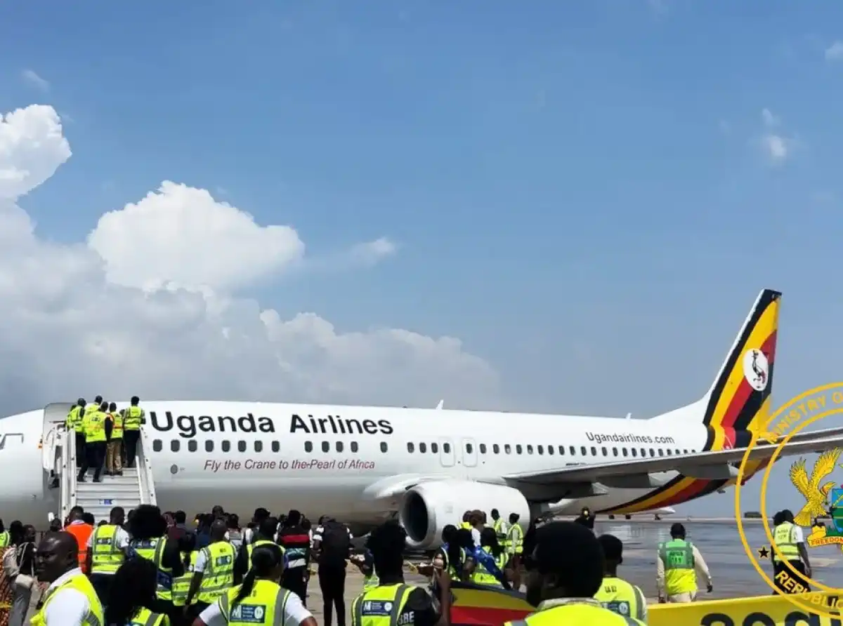 Transport Minister welcomes Uganda Airlines’ inaugural flight to Ghana